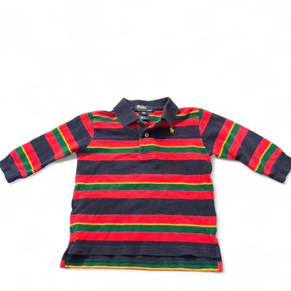 Ralph Lauren striped polo shirt - navy, red and green stripes polo-size 18 month